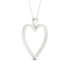 Thumbnail Image 3 of Diamond Heart Necklace 1/2 ct tw Round-cut 10K White Gold 18"