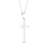 Thumbnail Image 4 of Diamond Cross Necklace 1/4 ct tw Round-Cut 10K White Gold 18&quot;