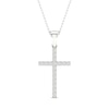 Thumbnail Image 0 of Diamond Cross Necklace 1/5 ct tw Round-Cut Sterling Silver 18"