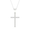 Thumbnail Image 1 of Diamond Cross Necklace 1/5 ct tw Round-Cut Sterling Silver 18&quot;