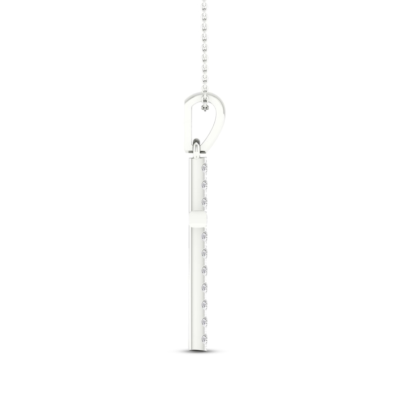 Main Image 2 of Diamond Cross Necklace 1/5 ct tw Round-Cut Sterling Silver 18&quot;