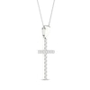 Thumbnail Image 2 of Diamond Cross Necklace 1/5 ct tw Round-Cut Sterling Silver 18"