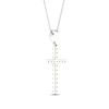 Thumbnail Image 3 of Diamond Cross Necklace 1/5 ct tw Round-Cut Sterling Silver 18"