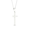 Thumbnail Image 4 of Diamond Cross Necklace 1/5 ct tw Round-Cut Sterling Silver 18&quot;