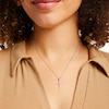 Thumbnail Image 5 of Diamond Cross Necklace 1/5 ct tw Round-Cut Sterling Silver 18&quot;