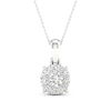 Thumbnail Image 1 of Diamond Halo Necklace 1/4 ct tw Round-Cut 10K White Gold 18&quot;