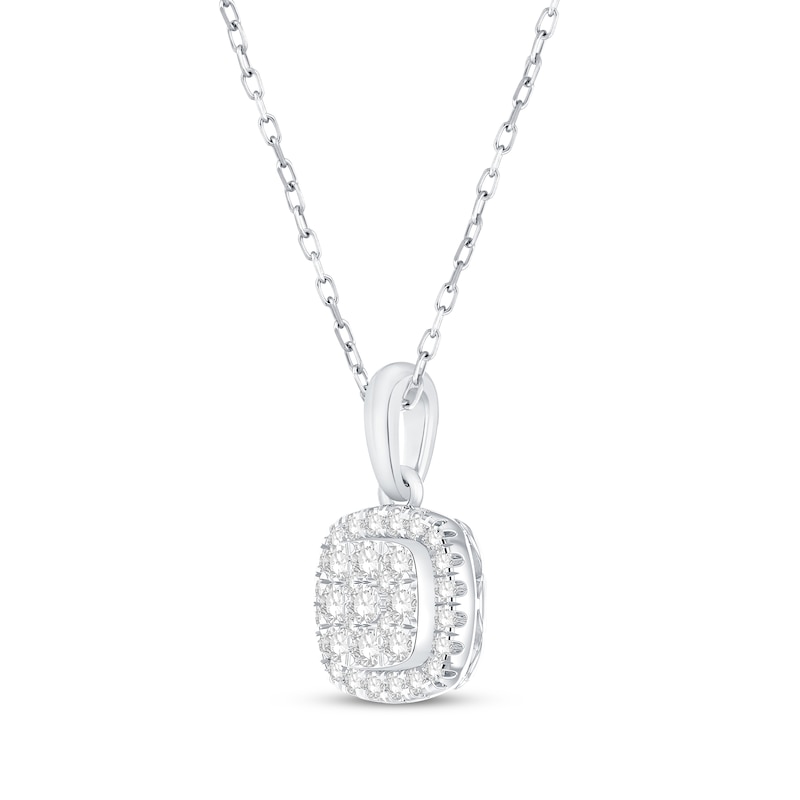 Diamond Necklace 1/4 ct tw Round-Cut 10K White Gold 18"