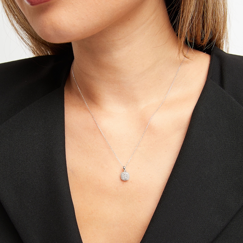 Main Image 5 of Diamond Necklace 1/4 ct tw Round-Cut 10K White Gold 18&quot;