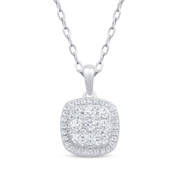 Diamond Necklace 1/2 ct tw Round-Cut 10K White Gold 18"