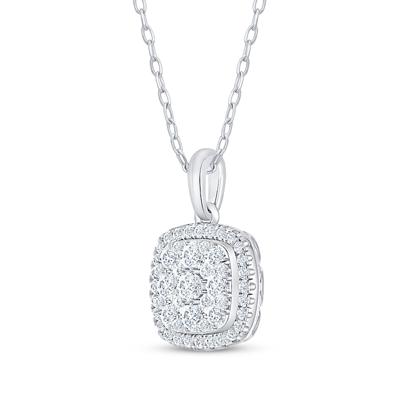 Diamond Necklace 1/2 ct tw Round-Cut 10K White Gold 18"