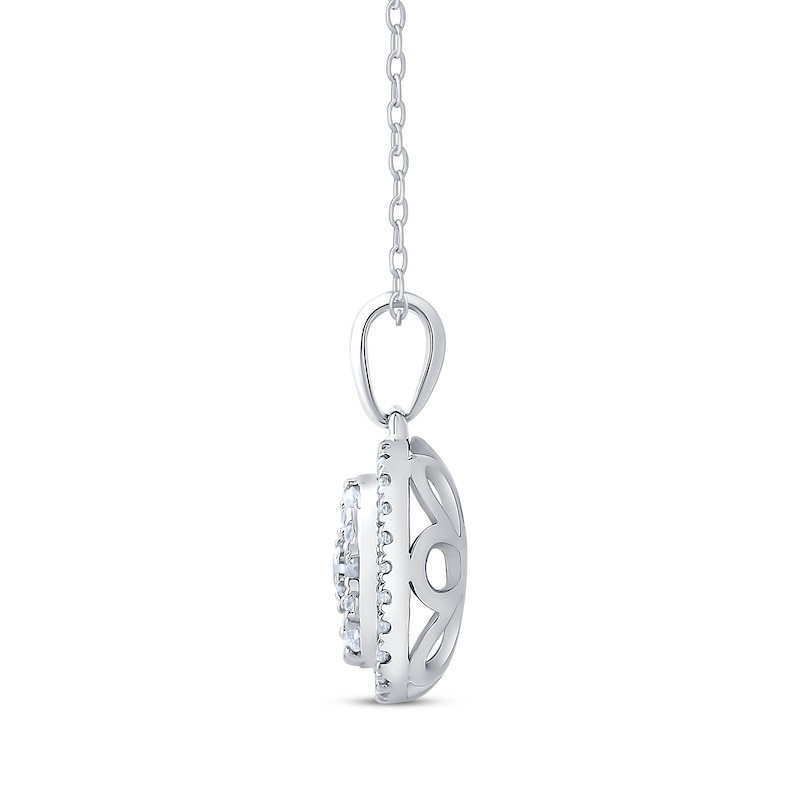 Diamond Necklace 1/2 ct tw Round-Cut 10K White Gold 18"