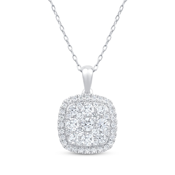 Diamond Necklace 1 ct tw 10K White Gold 18
