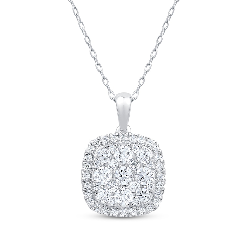 Diamond Necklace 1 ct tw 10K White Gold 18"