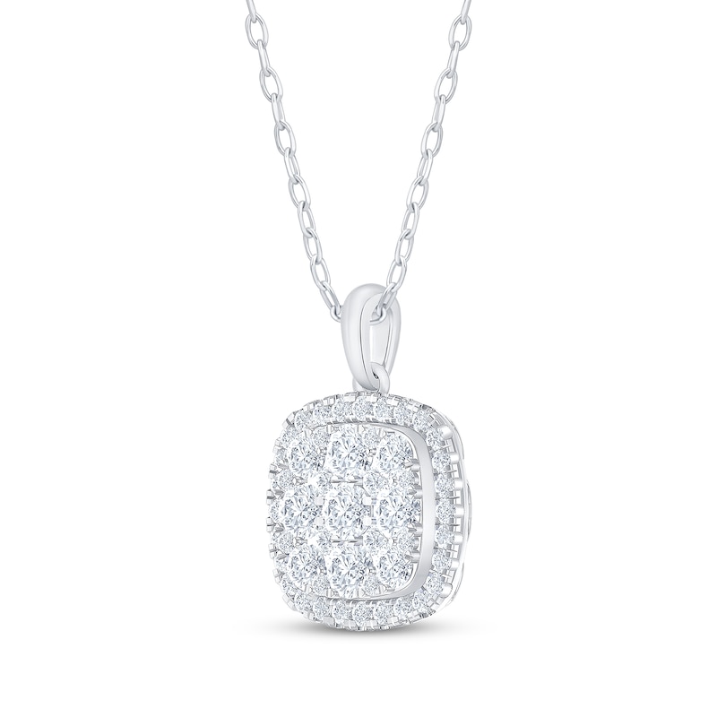 Diamond Necklace 1 ct tw 10K White Gold 18"