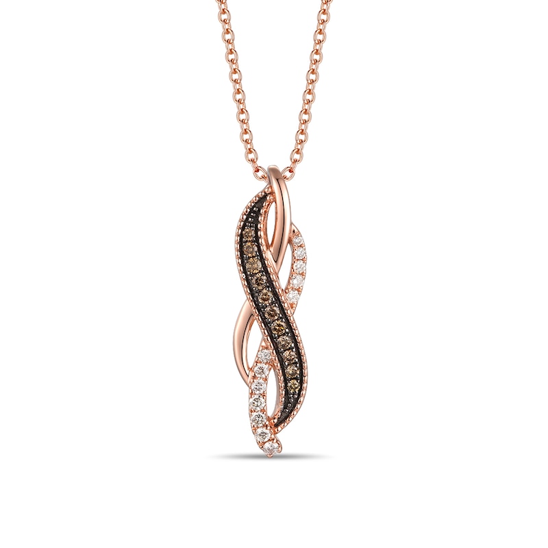 Main Image 1 of Le Vian Diamond Necklace 1/4 ct tw 14K Strawberry Gold 18&quot;