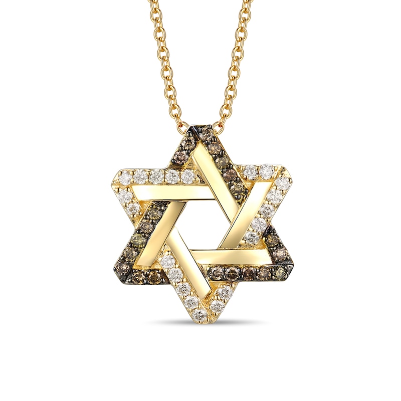 Main Image 1 of Le Vian Diamond Star Necklace 1/4 ct tw 14K Honey Gold 18&quot;