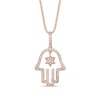 Thumbnail Image 1 of Le Vian Diamond Hamsa Necklace 3/8 ct tw 14K Strawberry Gold 18&quot;