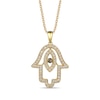 Thumbnail Image 1 of Le Vian Diamond Hamsa Necklace 1/2 ct tw 14K Honey Gold 18&quot;