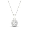 Thumbnail Image 1 of Diamond Halo Necklace 1/10 ct tw Round-Cut 10K White Gold 18&quot;