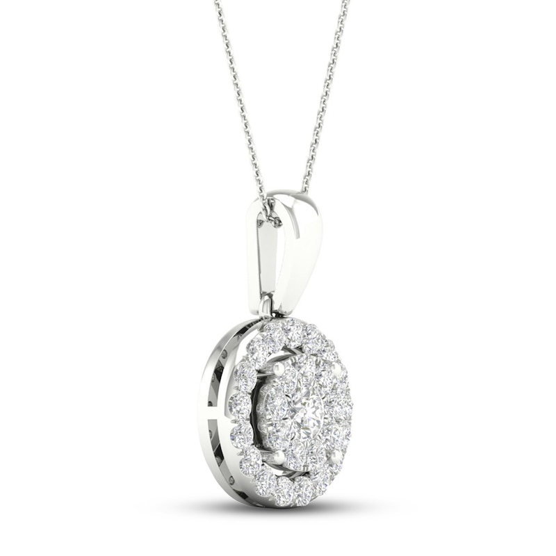 Main Image 2 of Multi-Diamond Necklace 1/2 ct tw Round-Cut 10K White Gold 18&quot;