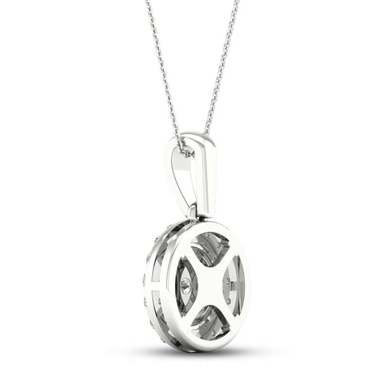 Main Image 4 of Multi-Diamond Necklace 1/2 ct tw Round-Cut 10K White Gold 18&quot;