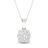 Thumbnail Image 1 of Diamond Halo Necklace 1/2 ct tw Round-Cut 10K White Gold 18&quot;