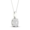 Thumbnail Image 2 of Diamond Halo Necklace 1/2 ct tw Round-Cut 10K White Gold 18&quot;