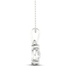 Thumbnail Image 3 of Diamond Halo Necklace 1/2 ct tw Round-Cut 10K White Gold 18&quot;