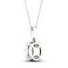 Thumbnail Image 4 of Diamond Halo Necklace 1/2 ct tw Round-Cut 10K White Gold 18&quot;