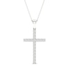 Thumbnail Image 0 of Diamond Cross Necklace 1/2 ct tw Round-Cut 10K White Gold 18"