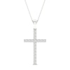 Thumbnail Image 1 of Diamond Cross Necklace 1/2 ct tw Round-Cut 10K White Gold 18&quot;
