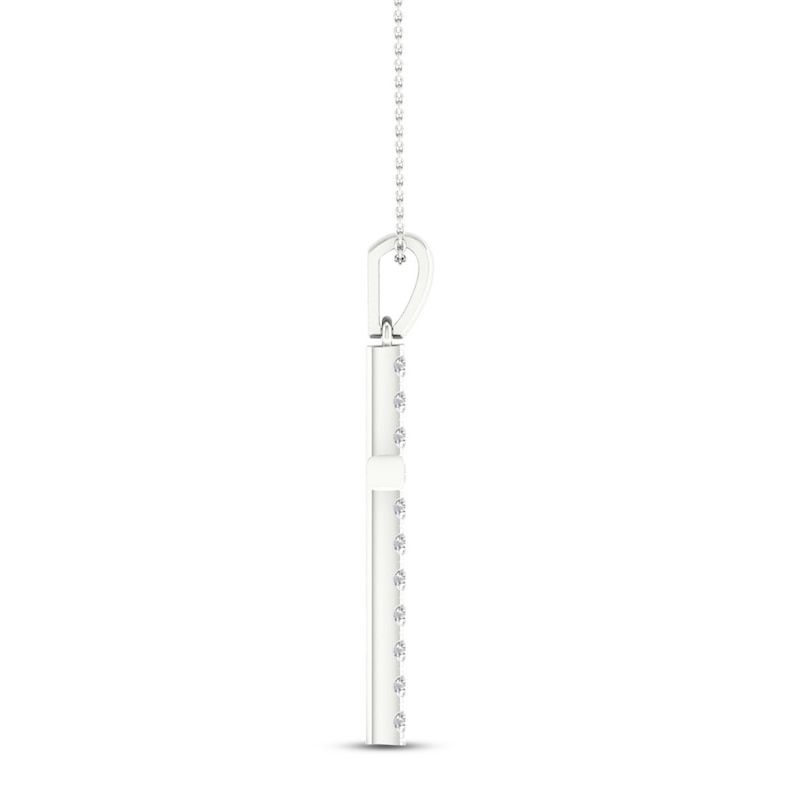 Main Image 3 of Diamond Cross Necklace 1/2 ct tw Round-Cut 10K White Gold 18&quot;