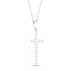 Thumbnail Image 3 of Diamond Cross Necklace 1/2 ct tw Round-Cut 10K White Gold 18"