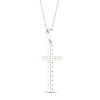 Thumbnail Image 4 of Diamond Cross Necklace 1/2 ct tw Round-Cut 10K White Gold 18&quot;