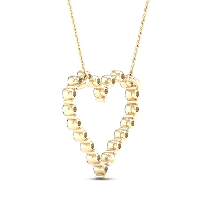 Lab-Created Diamonds by KAY Heart Necklace 1/2 ct tw 14K Yellow Gold 18"