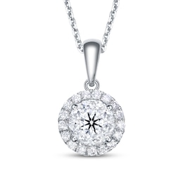 Diamond Necklace 1/2 ct tw Round-Cut 14K White Gold 18"