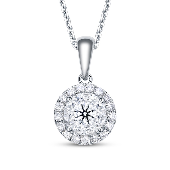 Diamond Necklace 1/2 ct tw Round-Cut 14K White Gold 18"