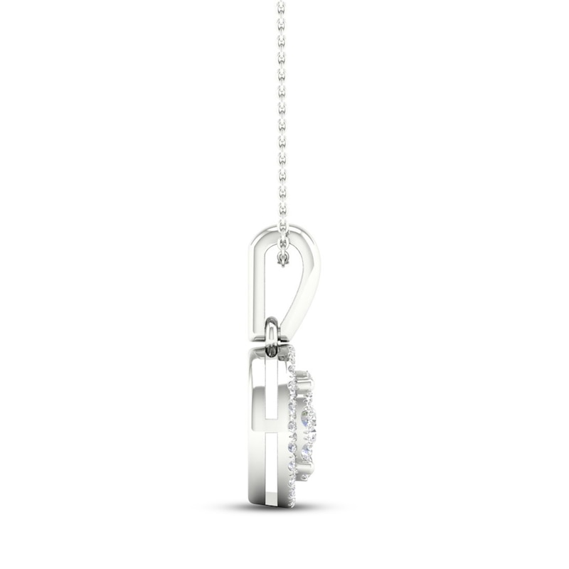 Main Image 3 of Multi-Diamond Necklace 1/4 ct tw Round-Cut 10K White Gold 18&quot;