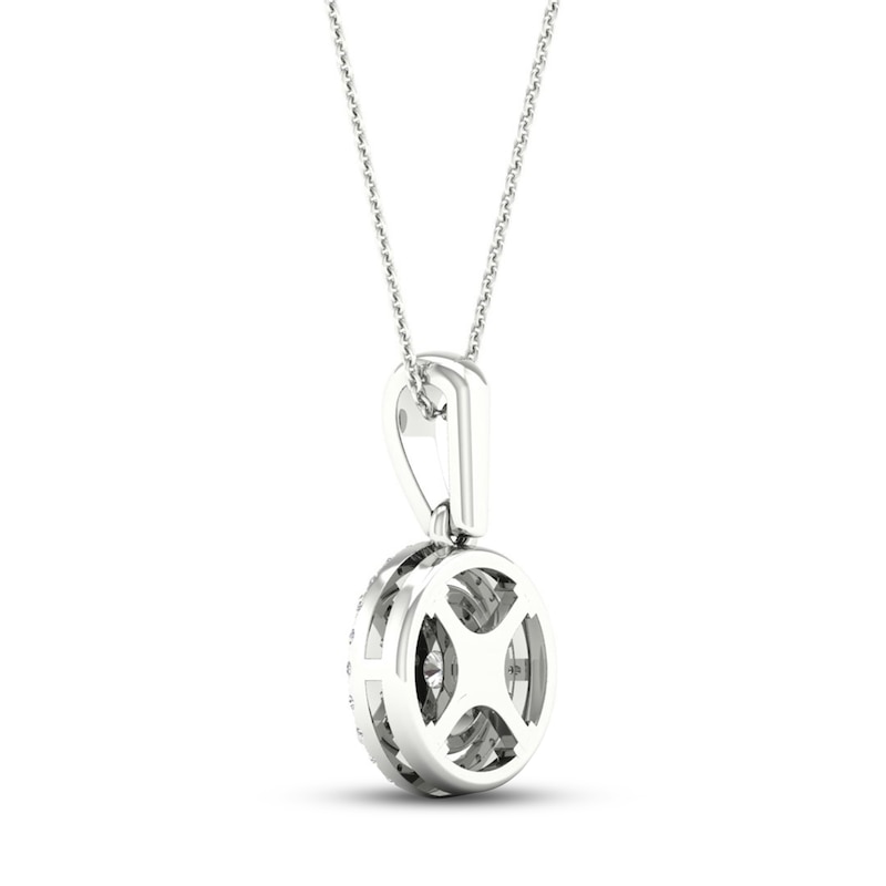 Main Image 4 of Multi-Diamond Necklace 1/4 ct tw Round-Cut 10K White Gold 18&quot;