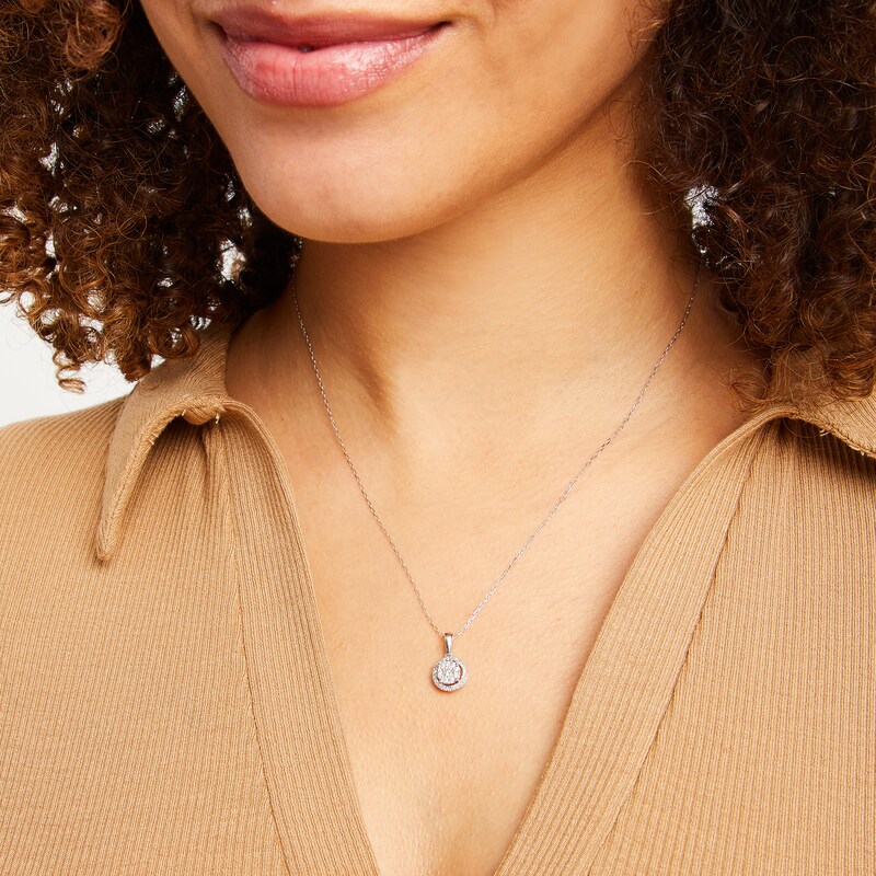 Main Image 5 of Multi-Diamond Necklace 1/4 ct tw Round-Cut 10K White Gold 18&quot;