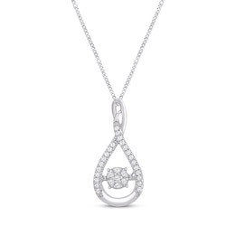Unstoppable Love Diamond Necklace 1/10 ct tw Round-Cut Sterling Silver 19"