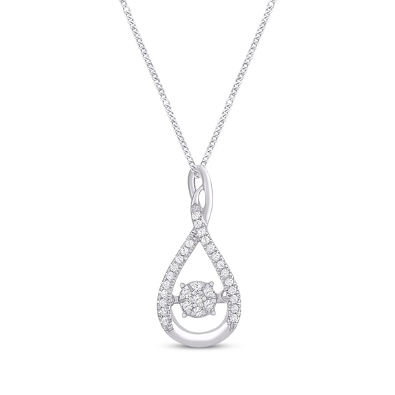 Unstoppable Love Diamond Necklace 1/10 ct tw Round-Cut Sterling Silver 19"