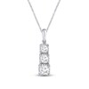 Thumbnail Image 1 of Memories Moments Magic Three-Stone Diamond Necklace 1/2 ct tw Round-Cut 10K White Gold 19&quot;