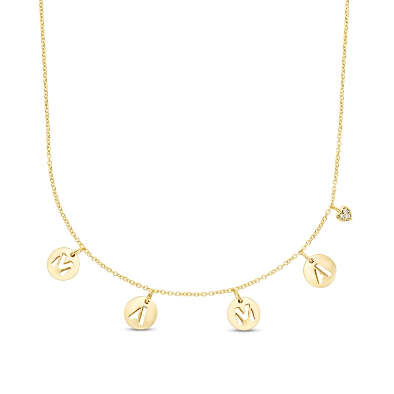 Diamond Mama Necklace 10K Yellow Gold 18"