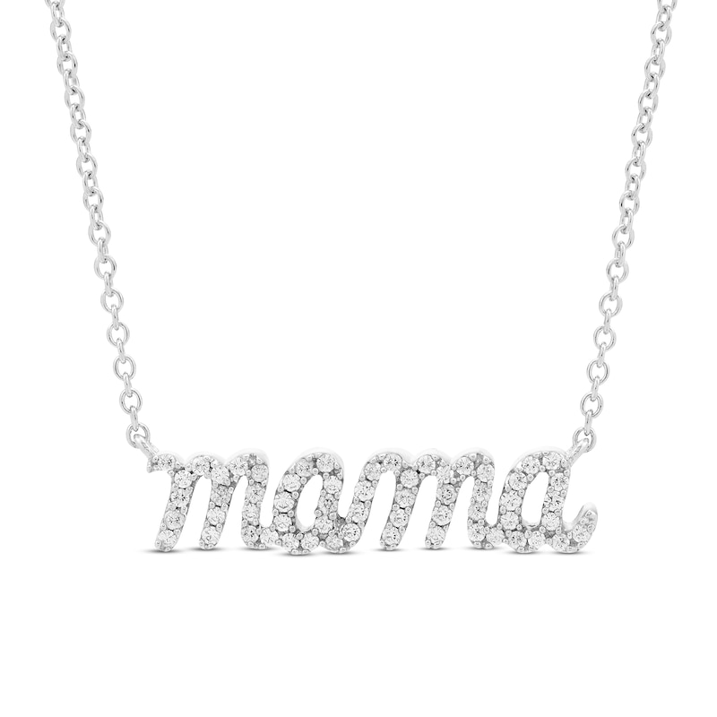 Main Image 1 of Diamond Mama Necklace 1/6 ct tw Round-Cut 10K White Gold 18&quot;