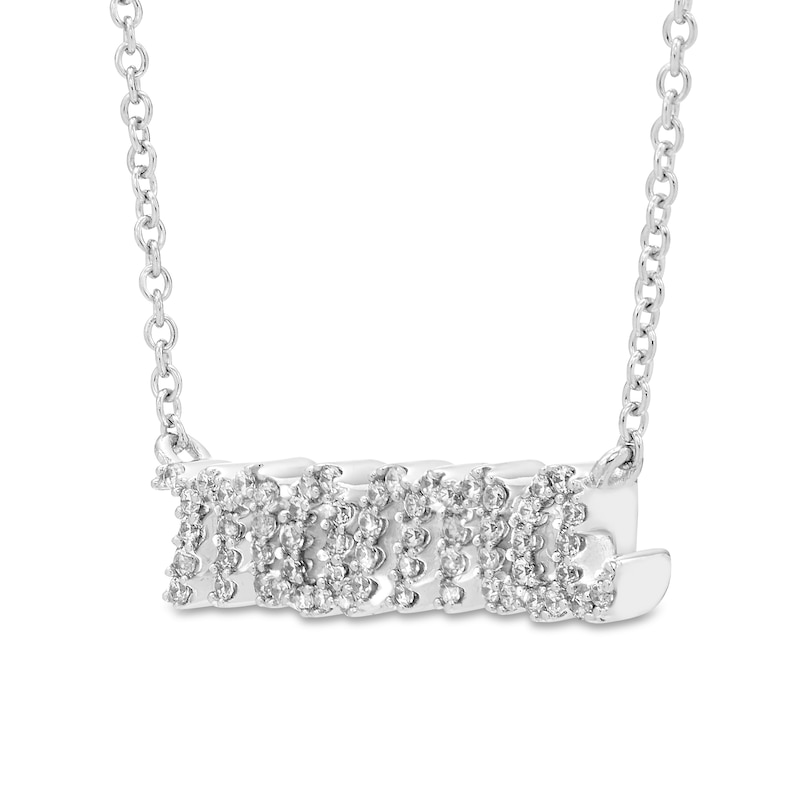 Main Image 2 of Diamond Mama Necklace 1/6 ct tw Round-Cut 10K White Gold 18&quot;