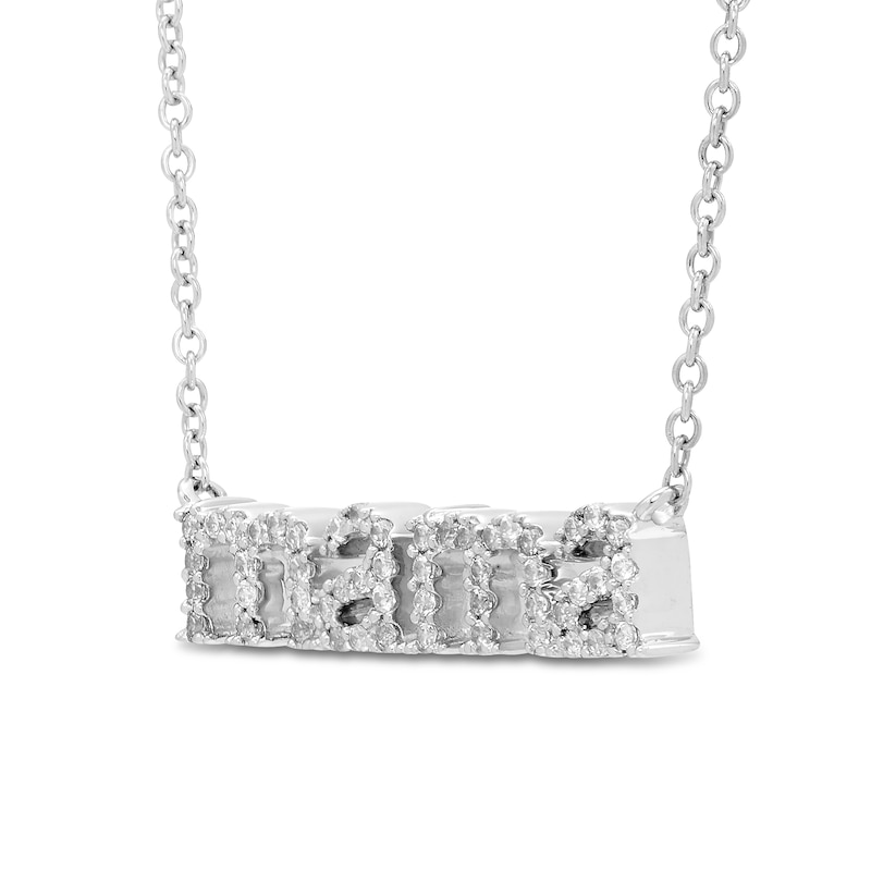 Main Image 2 of Diamond Mama Necklace 1/8 ct tw Round-Cut 10K Sterling Silver 18&quot;