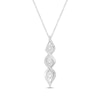 Thumbnail Image 1 of Memories Moments Magic Three-Stone Diamond Necklace 1/6 ct tw Round-Cut 10K White Gold 19"
