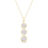 Thumbnail Image 1 of Memories Moments Magic Diamond 3-Stone Necklace 1/4 ct tw Round-cut 10K Yellow Gold 19"