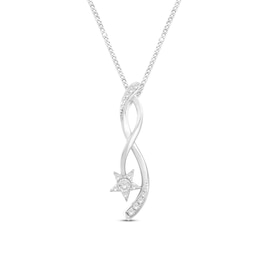 Diamond Star Necklace 1/20 ct tw Round-Cut Sterling Silver 19"